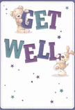 Uplifting and bright, this get well card brings together adorable artistry and Marylebone's renowned sense of warmth. With their friendly, cartoonish appeal, a teddy bear and puppy seem to leap from the card, playfully holding up the colourful 'Get Well' letters, rendered in vivid indigo and teal against a creamy backdrop. Scattered all around, blue and purple stars twinkle with cheerful hope, adding an air of gentle optimism reminiscent of a morning in Regent's Park. The fur textures of the illustrated bear and puppy are so detailed and soft that one can almost sense their comforting presence, echoing the tactile pleasure of a bouquet arranged by local florists. Carrying a distinctly Marylebone sense of kindness, this card is more than a message-it's a visual embrace, a bundle of wishes for well-being meant to comfort and encourage anyone on the path to recovery in our cherished neighbourhood.